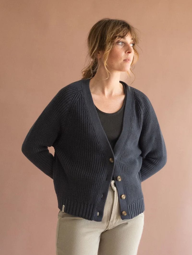 Chaqueta azul mujer de algodón orgánico - Imagen 4