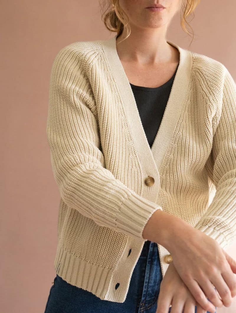 Chaqueta beige mujer de algodón orgánico - Imagen 3