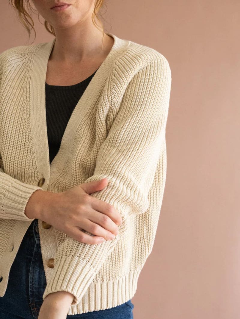 Chaqueta beige mujer de algodón orgánico - Imagen 4