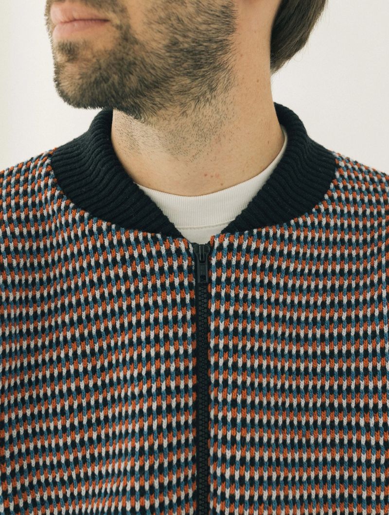 Chaqueta bomber de punto texturizado para hombre - Imagen 4