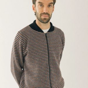 Chaqueta bomber de punto texturizado para hombre