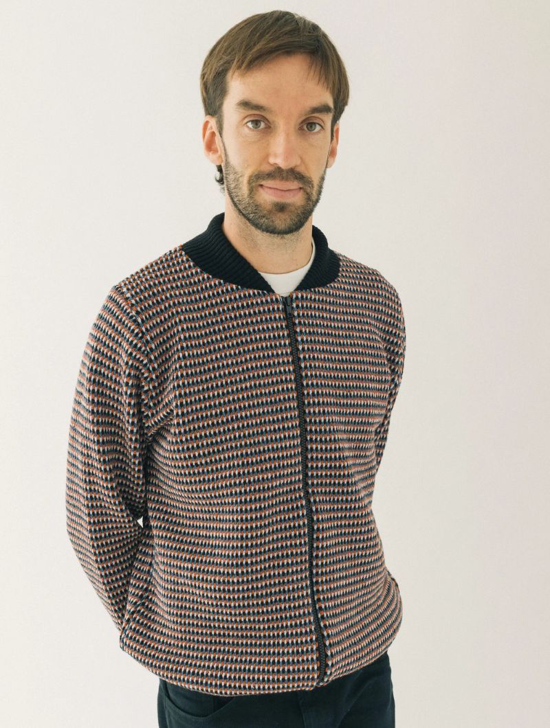 Chaqueta bomber de punto texturizado para hombre