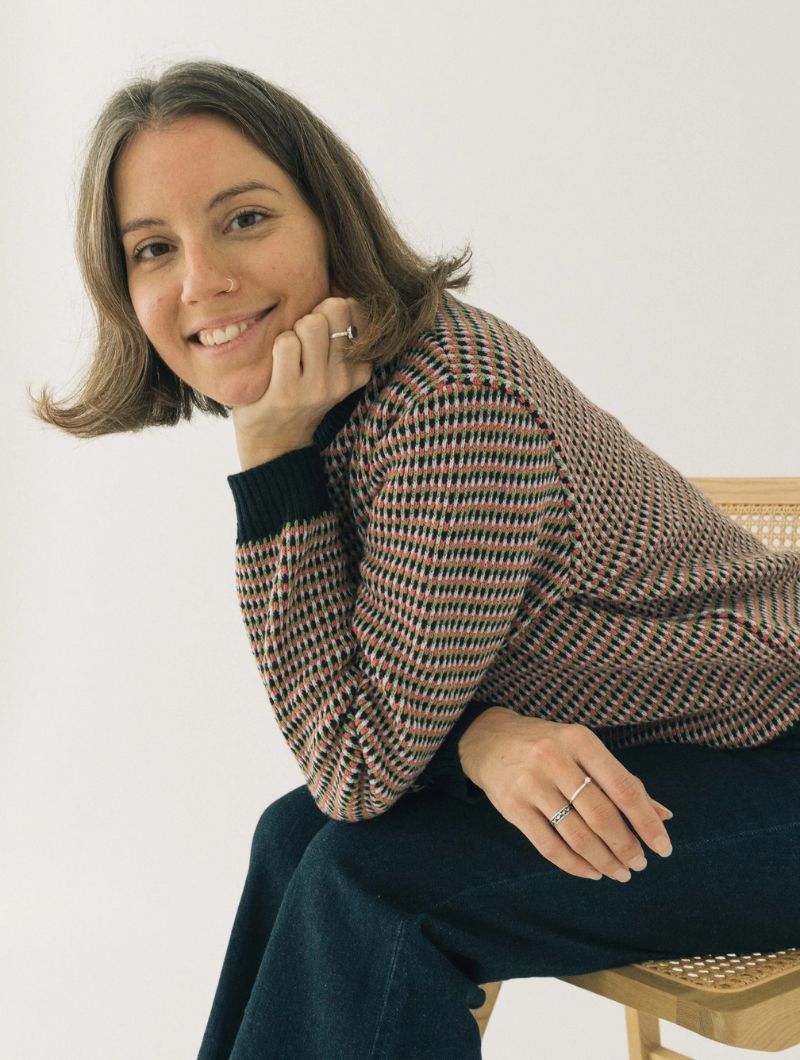 Chaqueta bomber de punto texturizado para mujer - Imagen 7