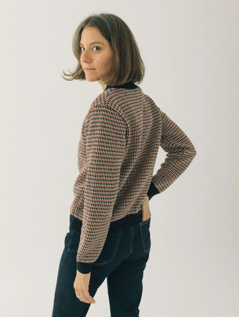 Chaqueta bomber de punto texturizado para mujer - Imagen 4