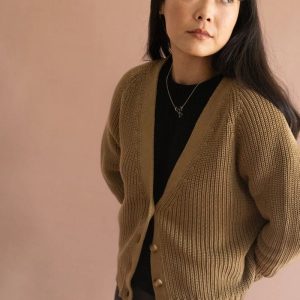 Chaqueta corta marrón de algodón orgánico