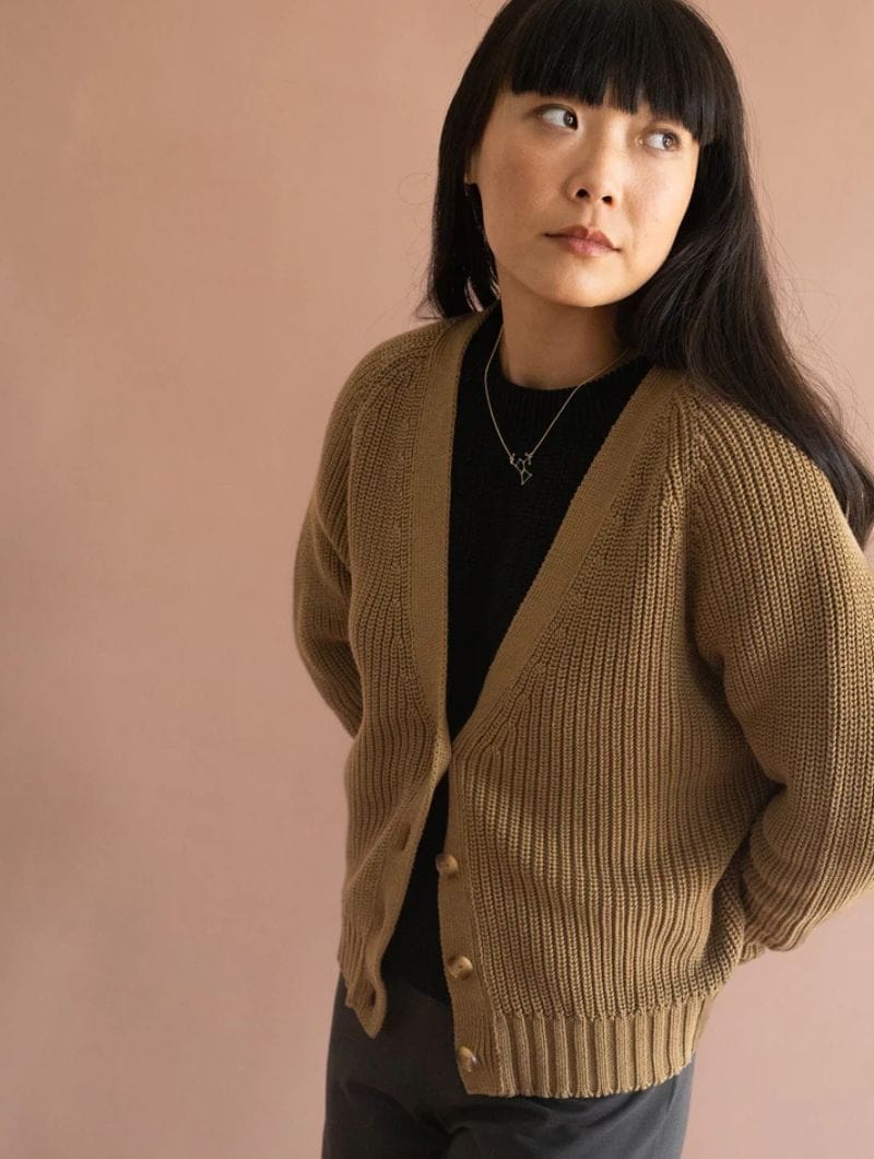 Chaqueta corta marrón de algodón orgánico