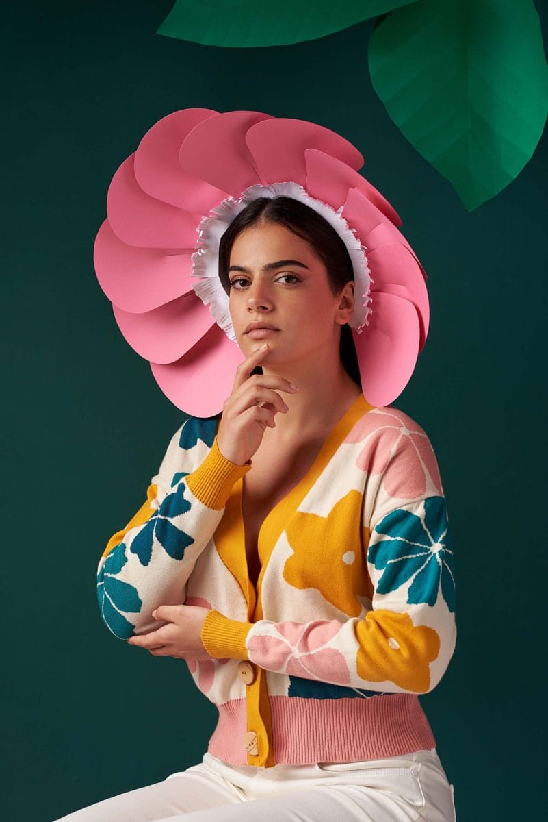 Chaqueta corta mujer con flores - Imagen 2