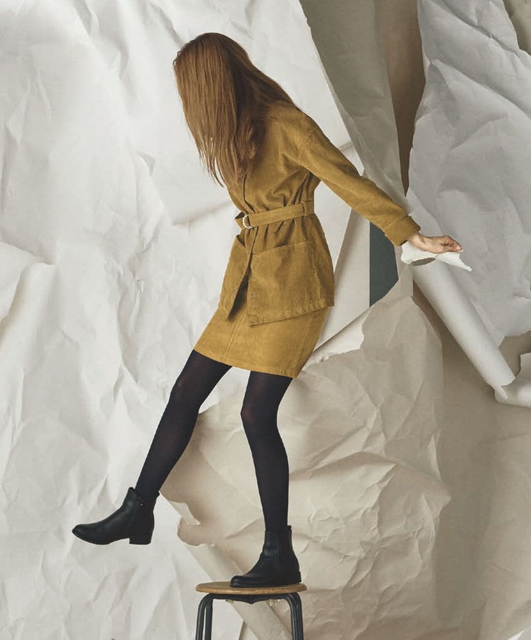 Chaqueta de pana mujer con cinturón ajustable - Imagen 4