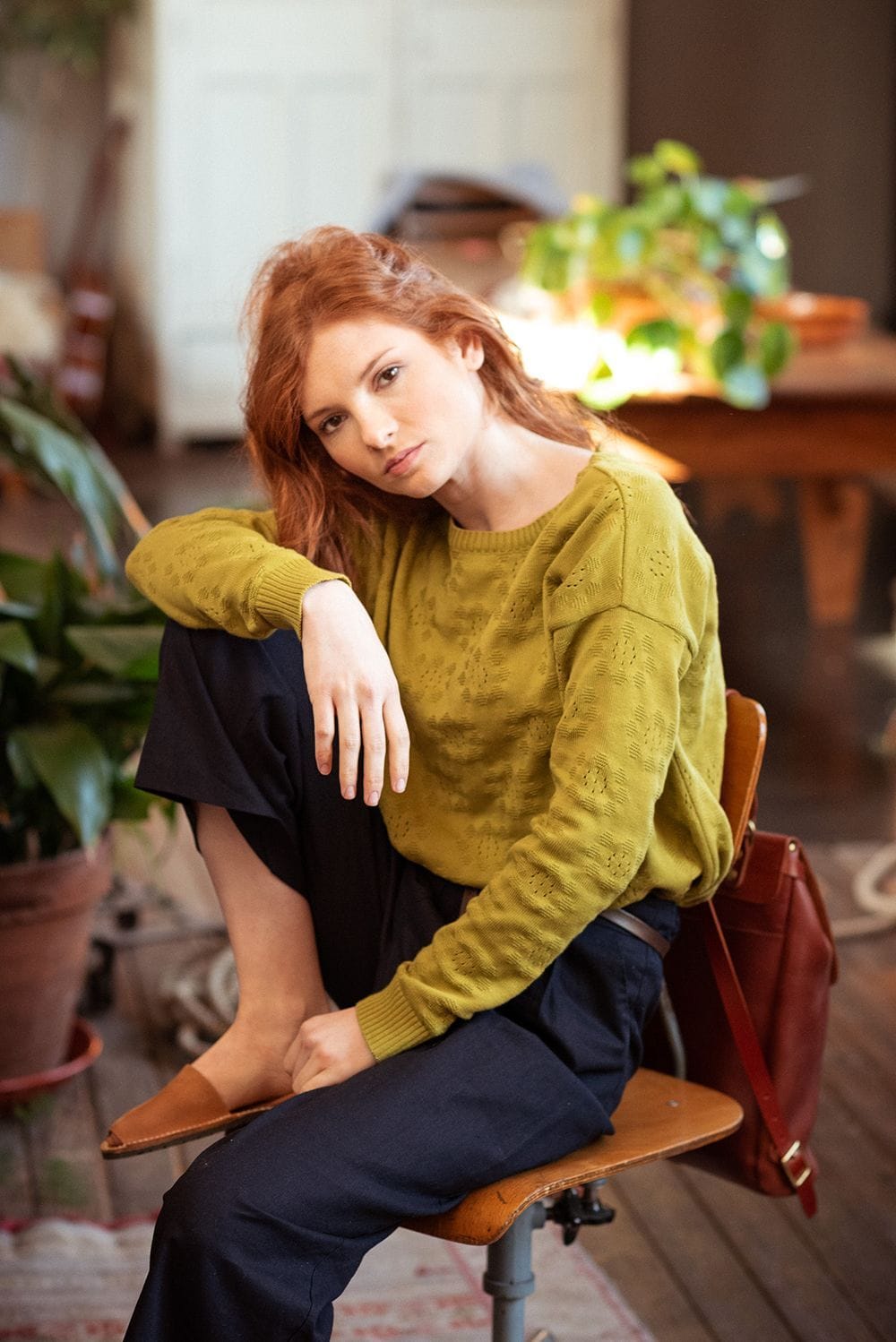 Chaqueta de punto calada color pistacho - Imagen 2