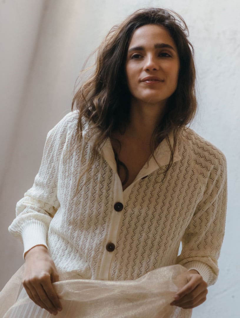 Chaqueta de punto calado, «Aire» niebla - Imagen 2