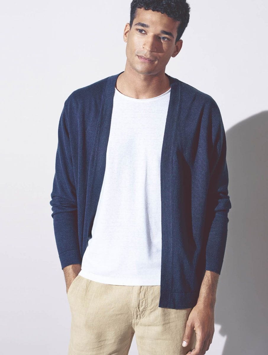 Chaqueta de punto hombre sin botones ecológica