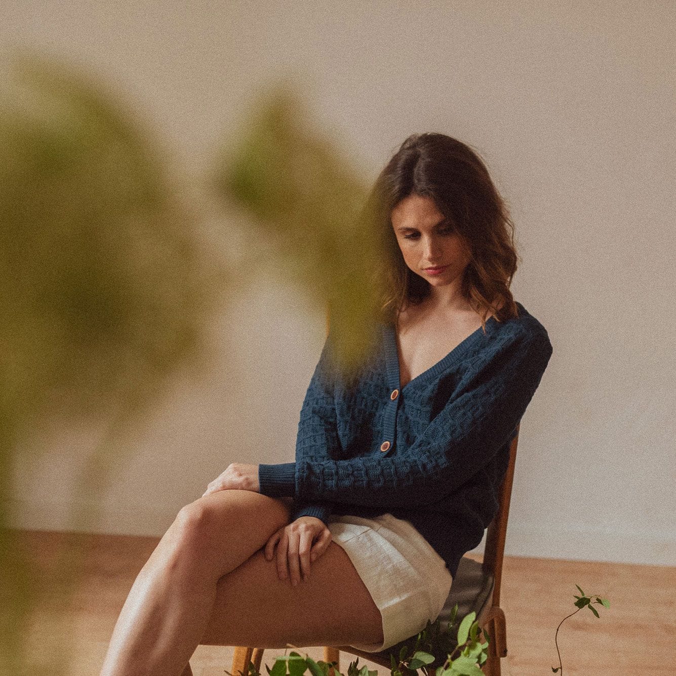 Chaqueta de punto estructurado color arándano - Imagen 4