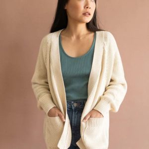 Chaqueta larga de algodón orgánico crudo