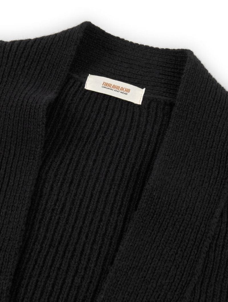 Chaqueta larga de lana merino negra - Imagen 7