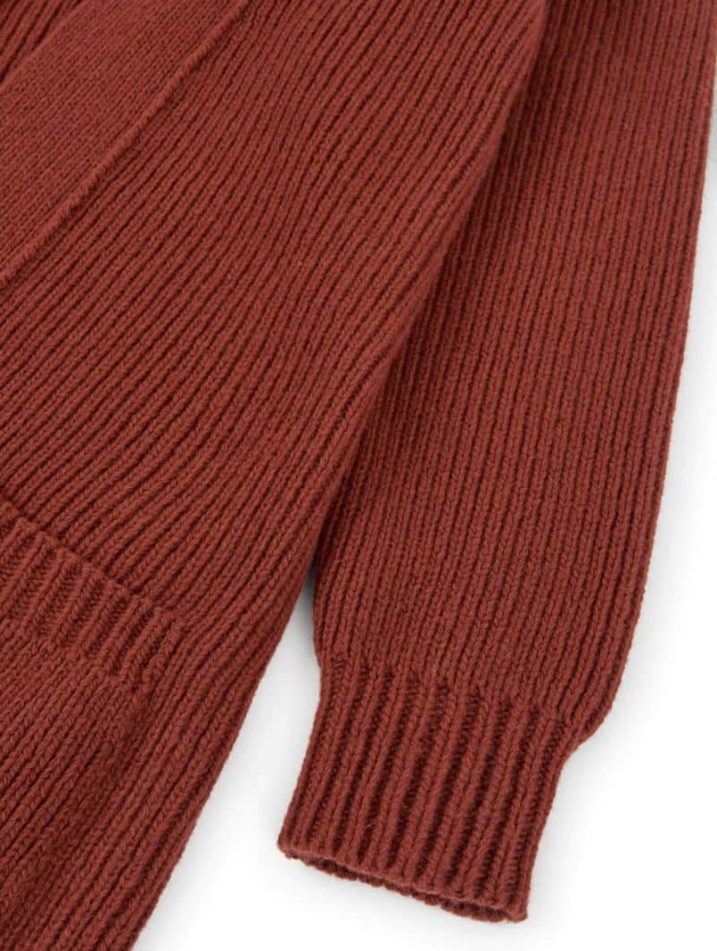 Chaqueta larga roja de lana merino - Imagen 7