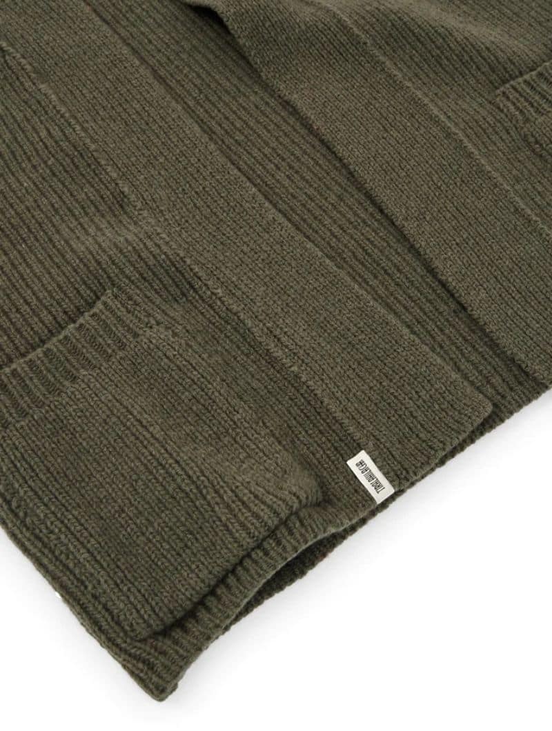 Chaqueta larga verde de lana merino - Imagen 7