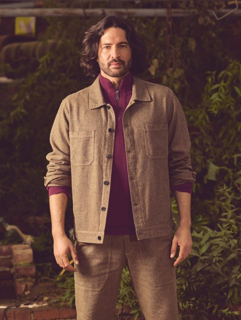 Chaqueta pepita cáñamo y algodón orgánico hombre - Imagen 8