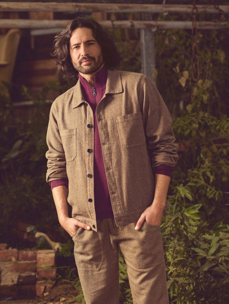 Chaqueta pepita cáñamo y algodón orgánico hombre - Imagen 3