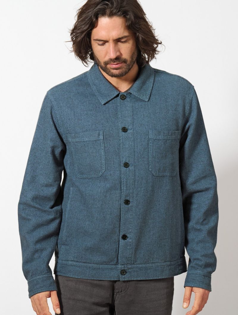 Chaqueta pepita cáñamo y algodón orgánico hombre - Imagen 5