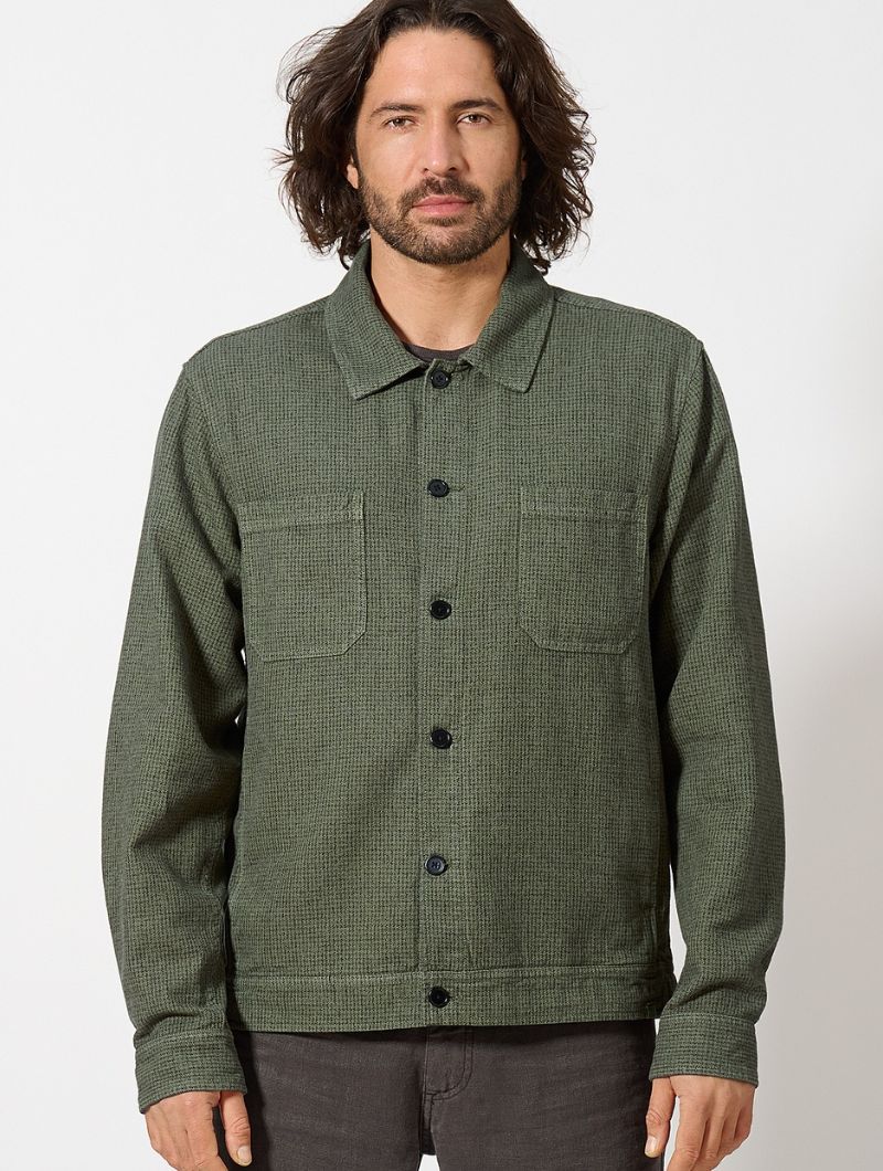 Chaqueta pepita cáñamo y algodón orgánico hombre - Imagen 4