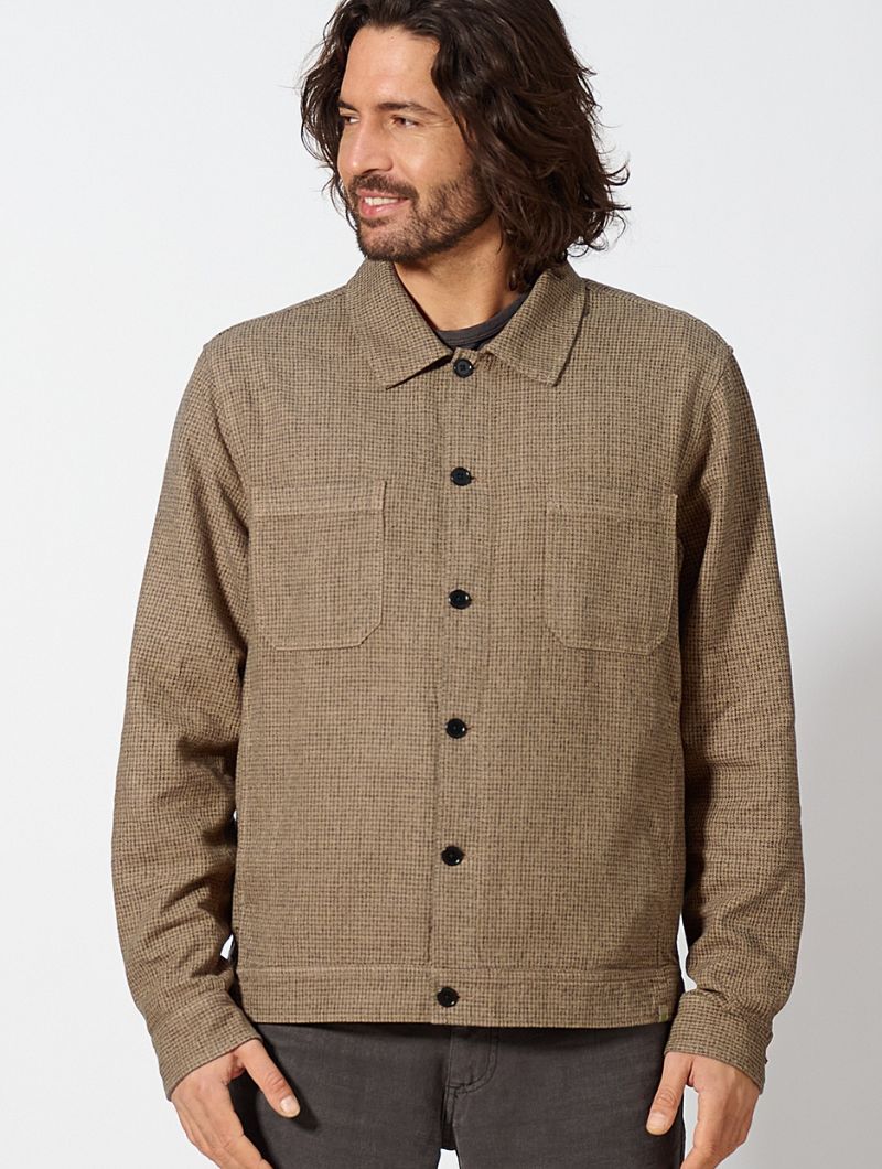 Chaqueta pepita cáñamo y algodón orgánico hombre - Imagen 7