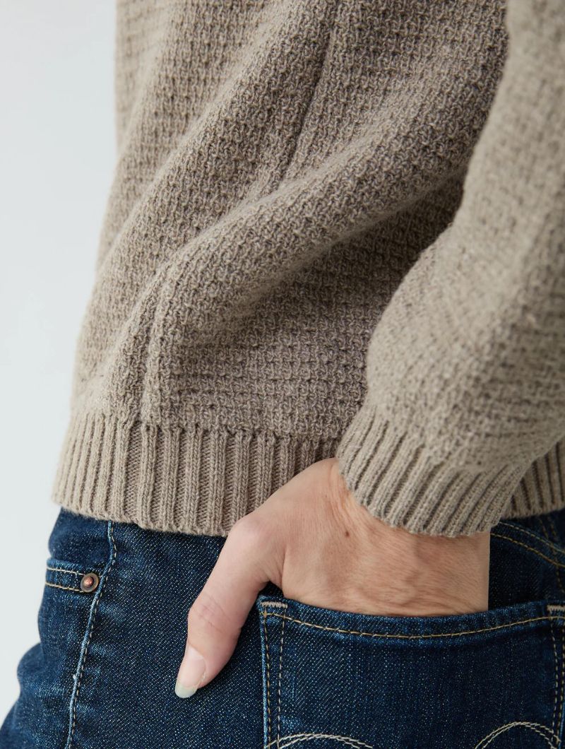 Chaqueta lisa de punto con cuello bomber para mujer - Imagen 6