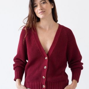 Chaqueta de punto perlado de algodón orgánico