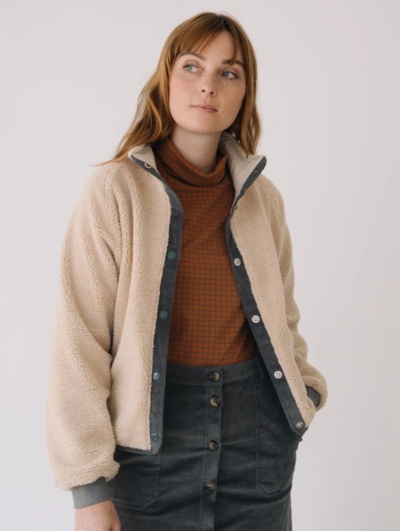 Chaqueta sherpa mujer de algodón orgánico - Imagen 3