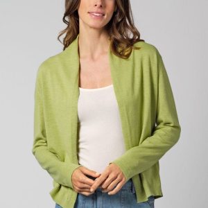 Chaqueta sin botones de cuello chal 100% sostenible