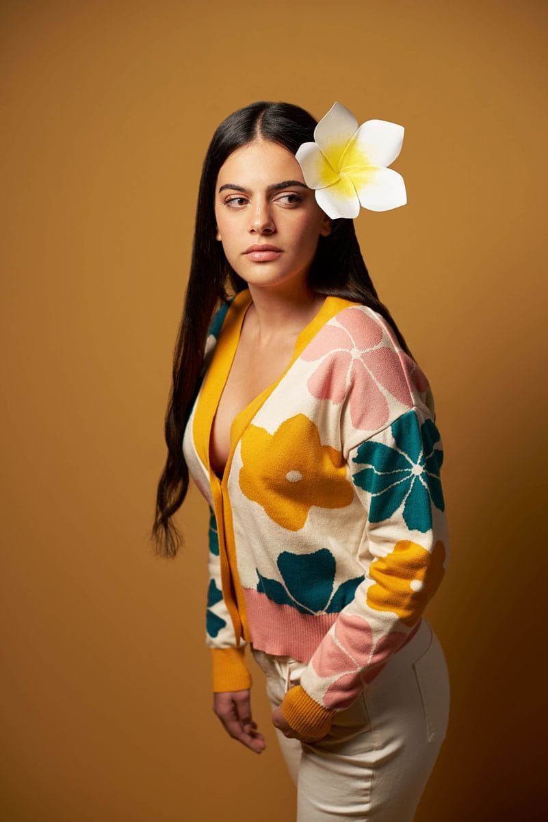 Chaqueta corta mujer con flores - Imagen 4