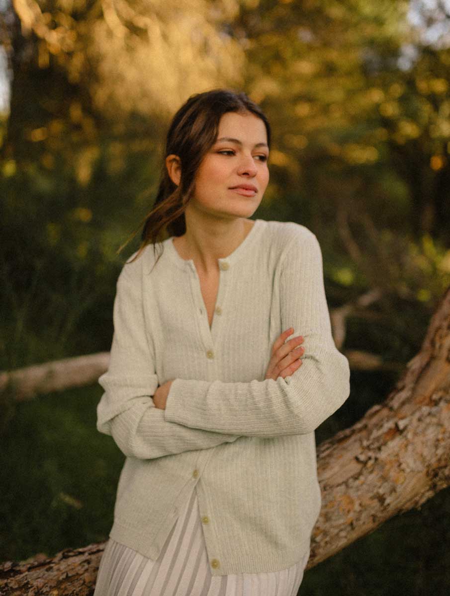 Chaqueta sostenible color alga de algodón egipcio - Imagen 7