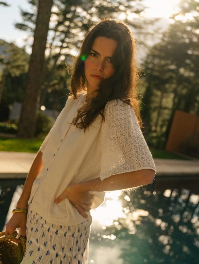 Chaqueta de verano blanca con manga calada - Imagen 2