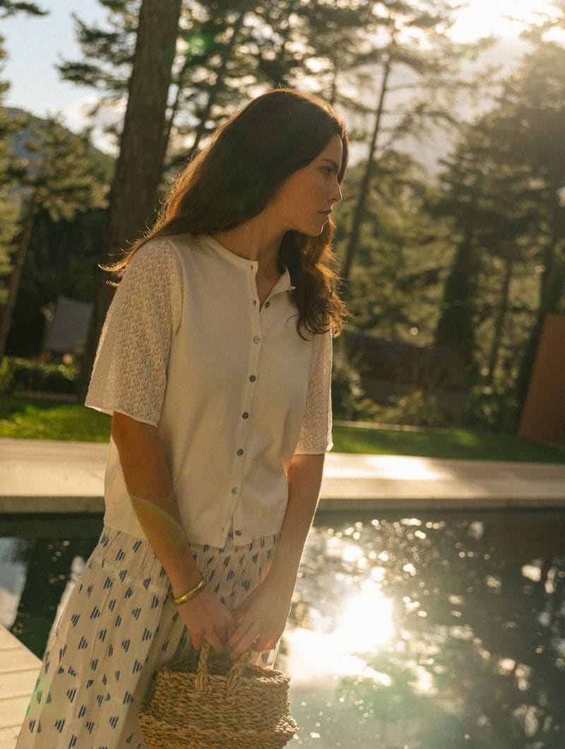 Chaqueta de verano blanca con manga calada - Imagen 3