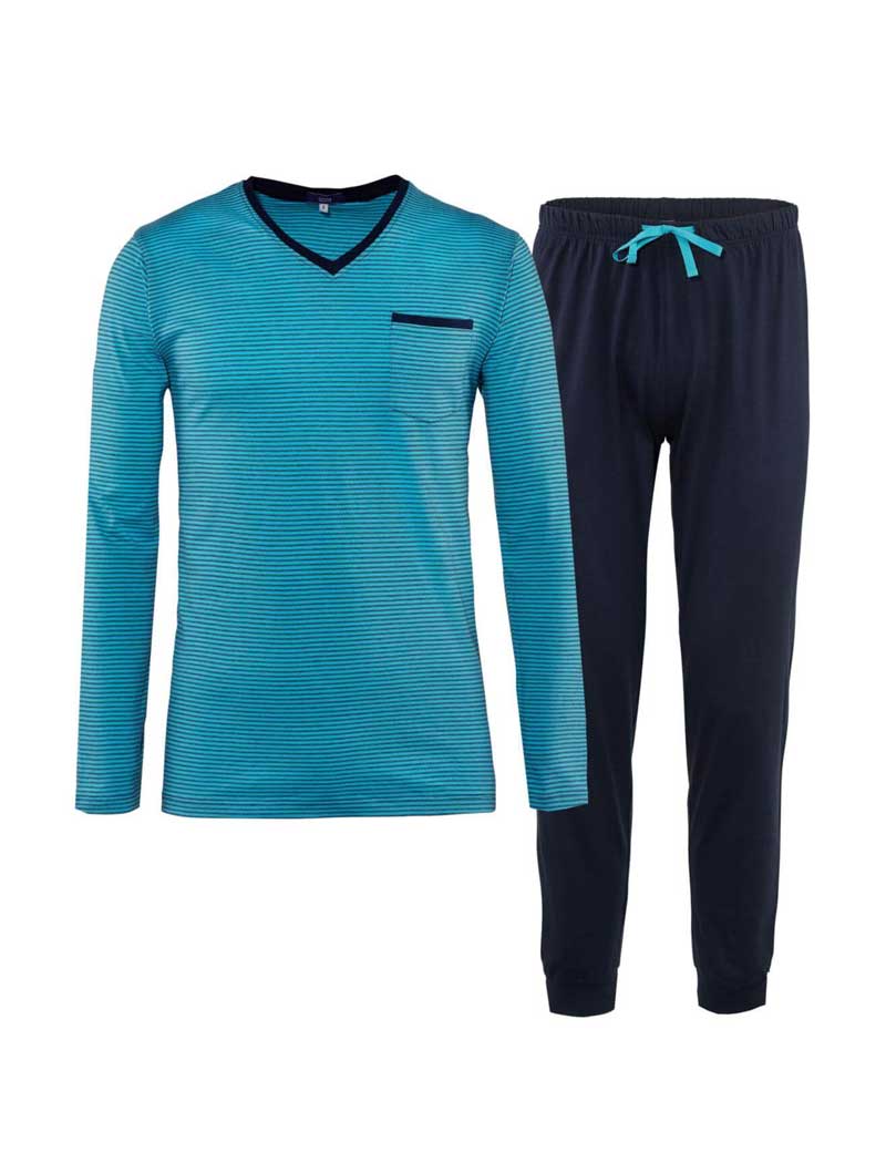 Pijama ecológico largo para hombre color azul - Imagen 3