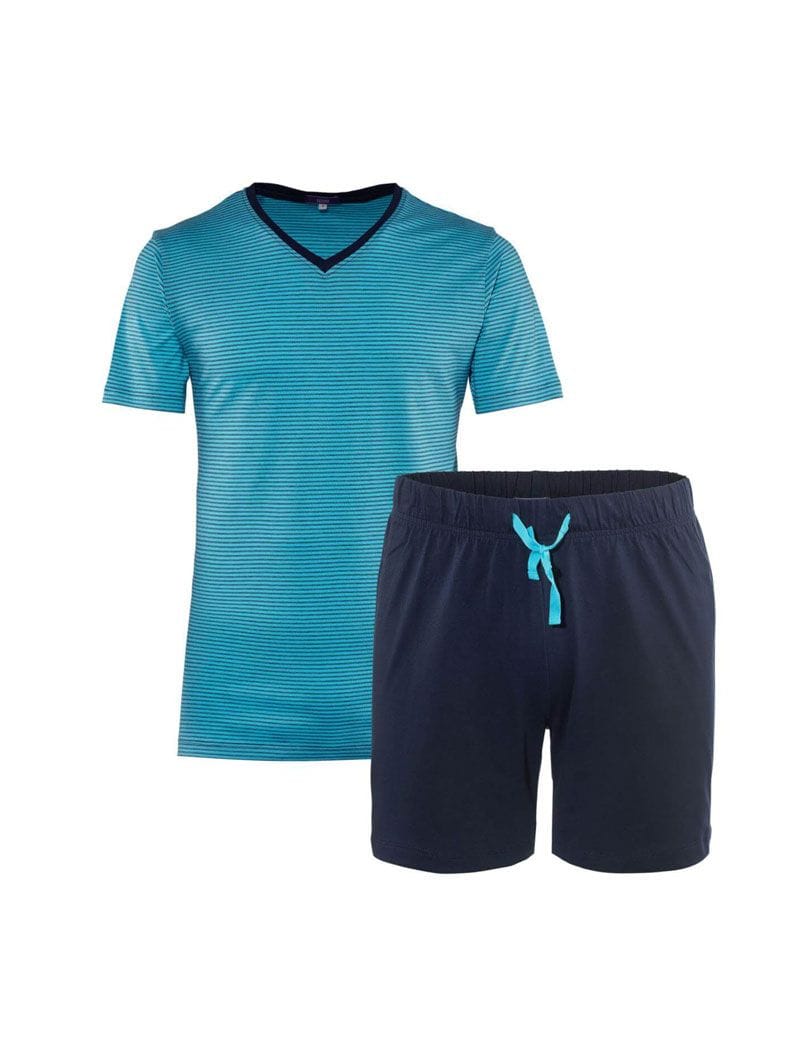 Pijama hombre verano ecológico azul - Imagen 3