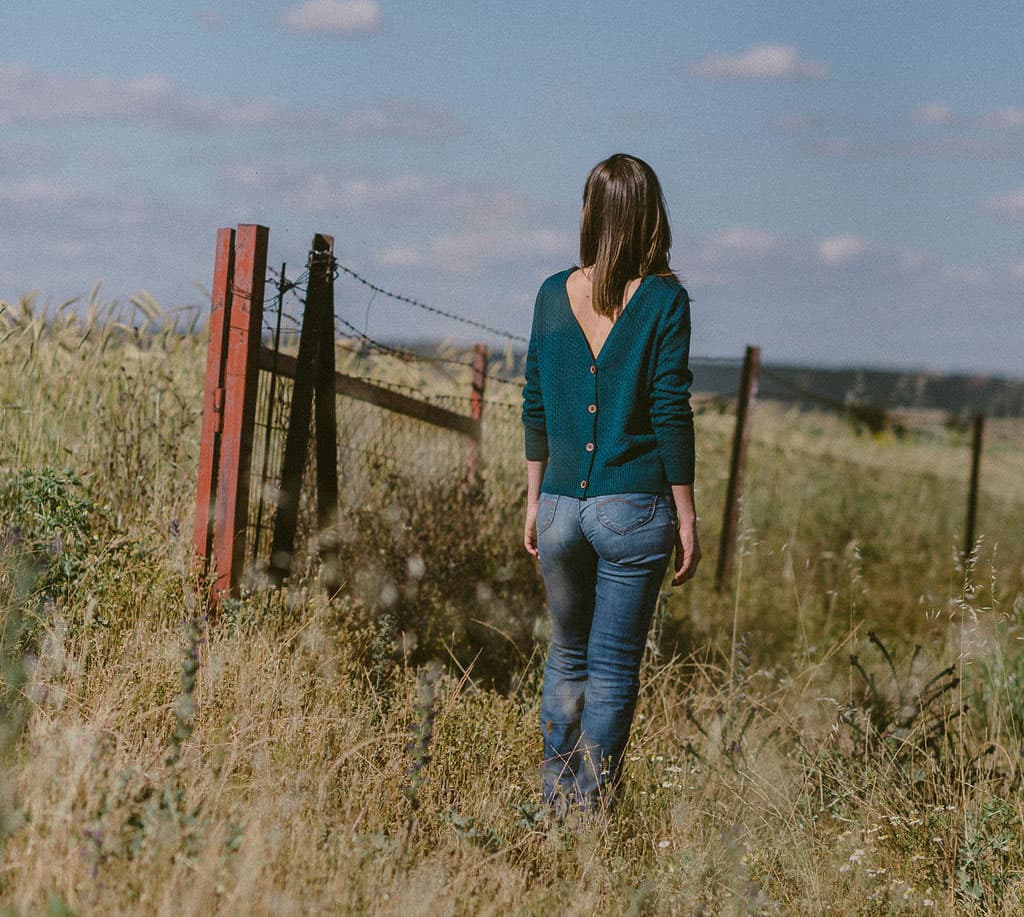 Chaqueta de lana reversible verde