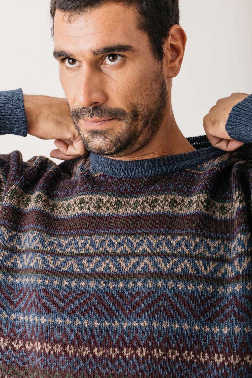 Jersey jacquard hombre de lana reciclada - Imagen 6