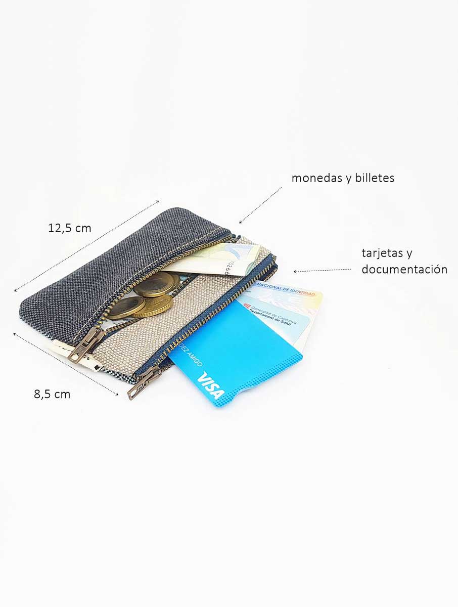 Monedero doble estampado geométrico naranja - Imagen 5