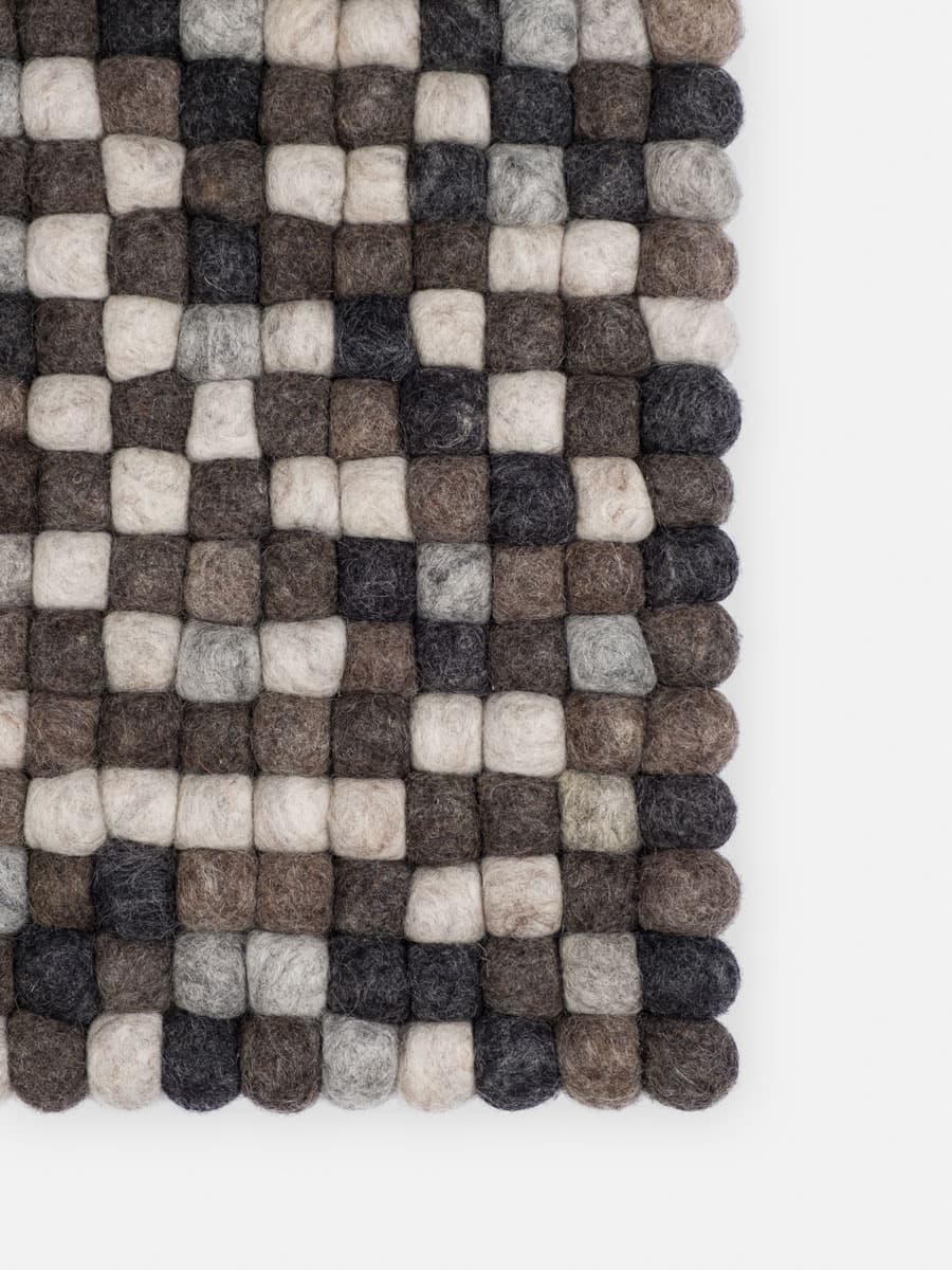 Alfombra colores de bolas de fieltro rectangular - Imagen 7