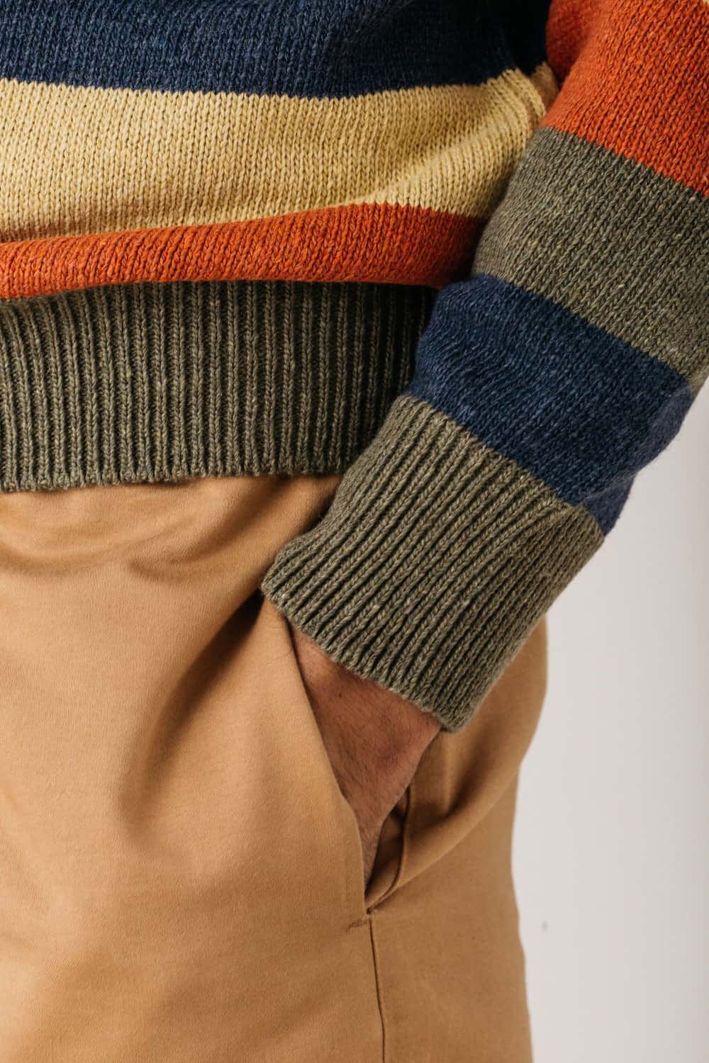 Jersey rayas hombre de lana reciclada - Imagen 4