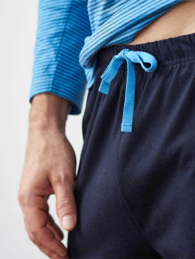 Pijama ecológico largo para hombre color azul - Imagen 4