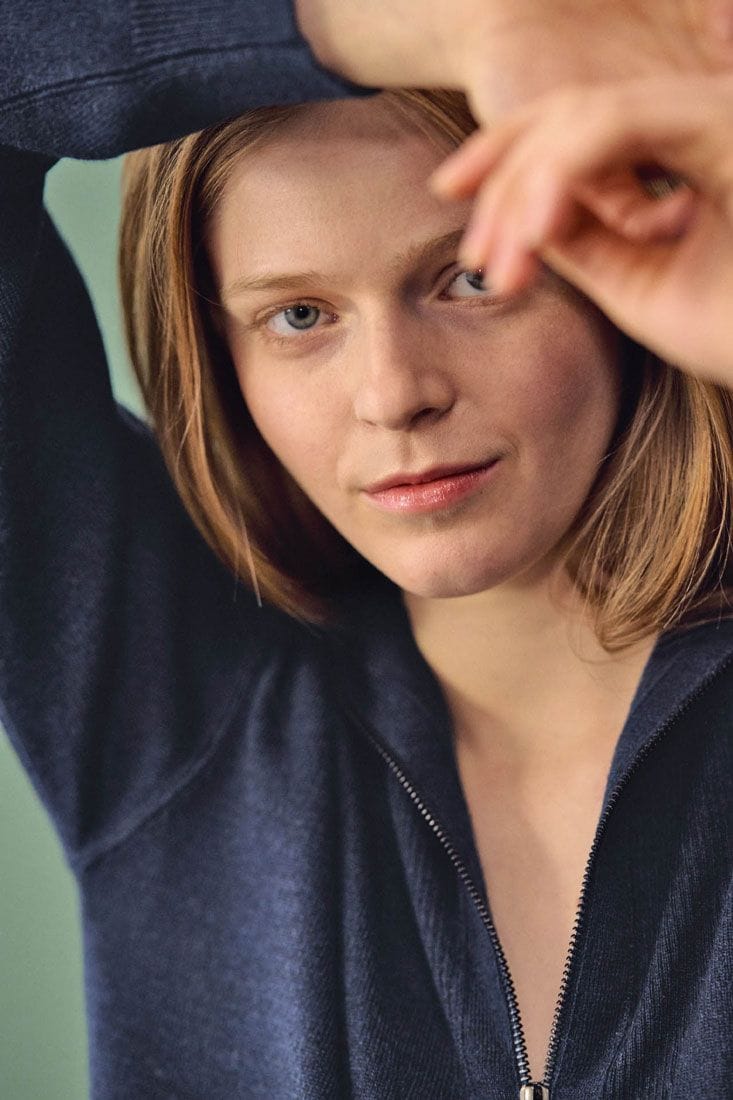 Jersey cremallera mujer de lana 100% sostenible - Imagen 3