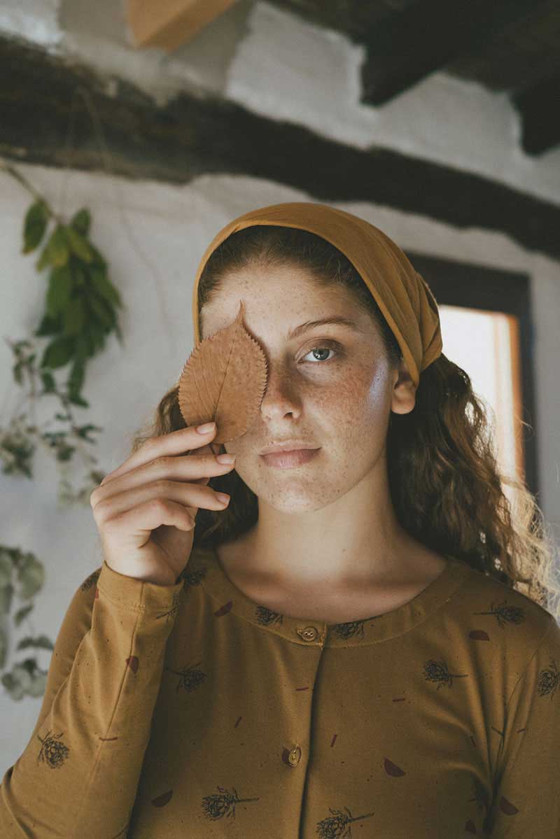 Vestido escote redondo con flores de cardo ecológico - Imagen 4