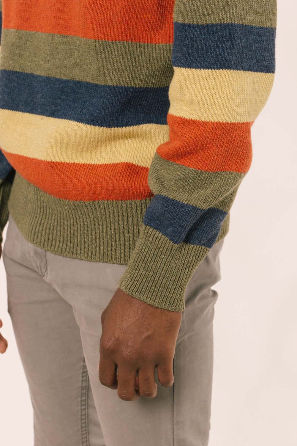 Jersey rayas hombre de lana reciclada - Imagen 5