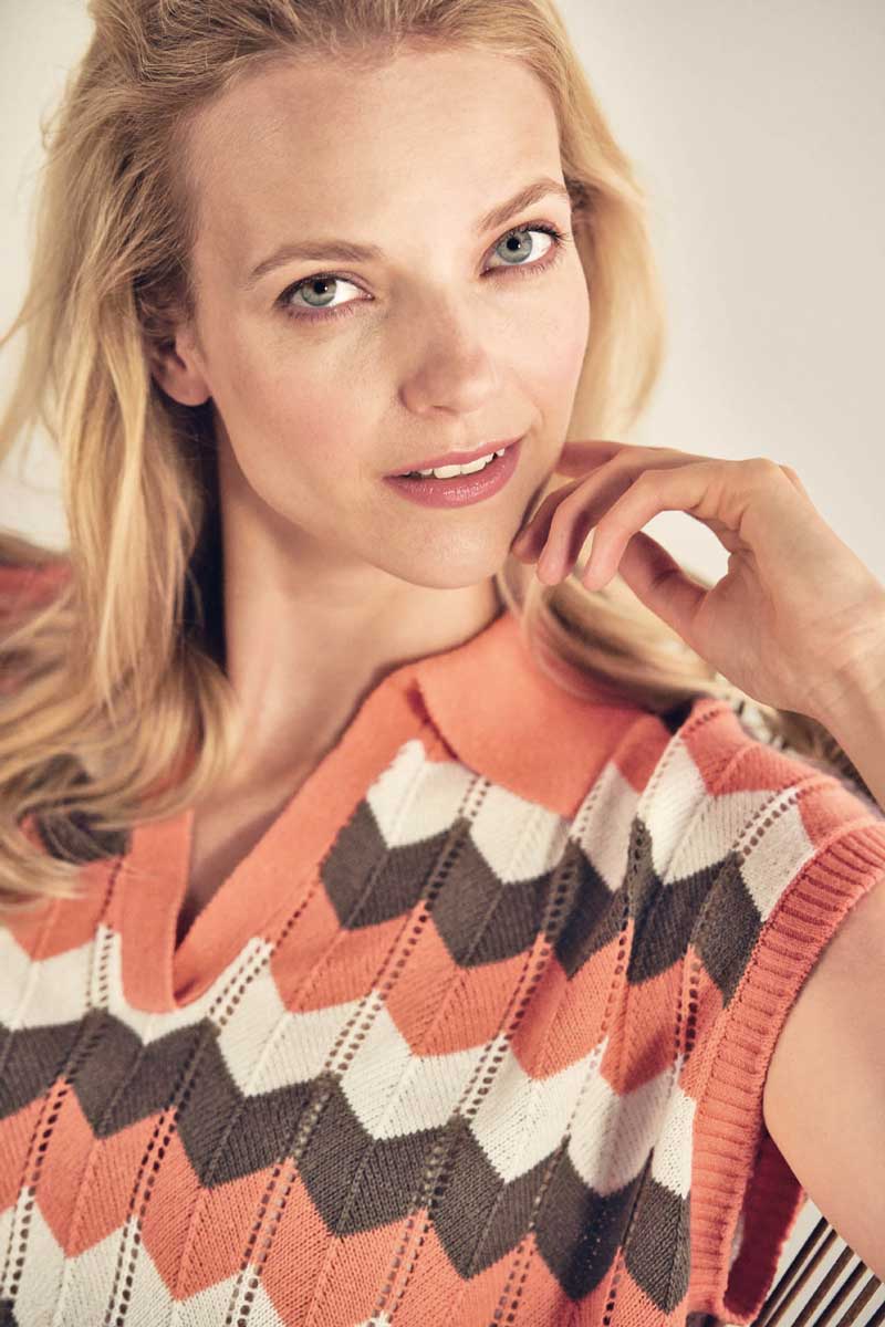 Top de punto zigzag tricolor 100% sostenible - Imagen 4