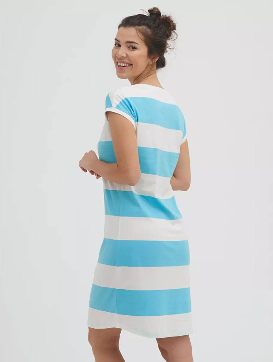 Camisón verano mujer de rayas azules 100% sostenible - Imagen 3