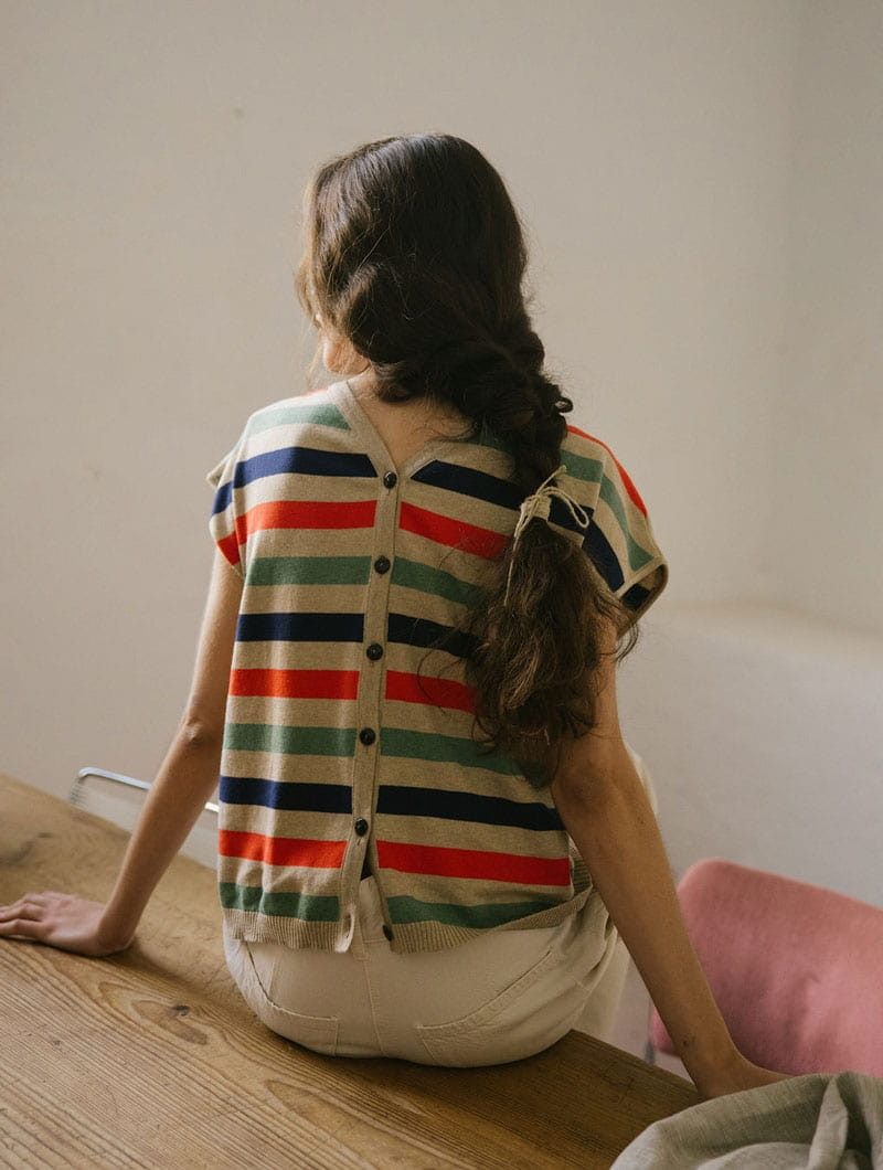 Cárdigan verano mujer de rayas - Imagen 3