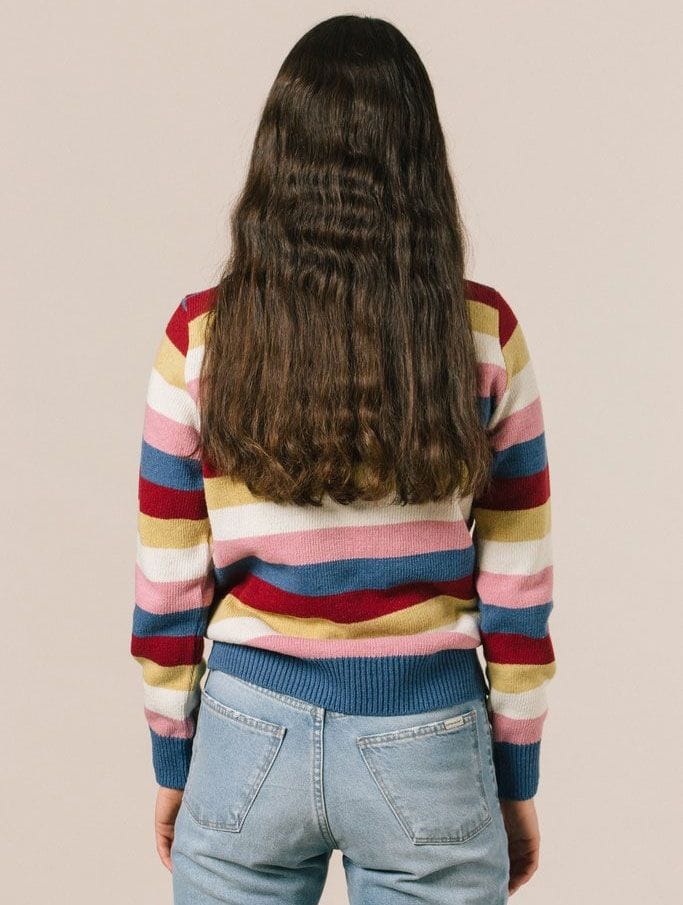 Jersey rayas colores de lana reciclada - Imagen 4