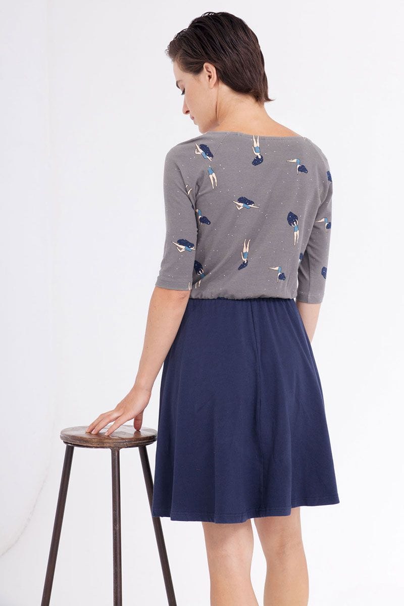 Vestido manga ranglan efecto dos piezas - Imagen 4