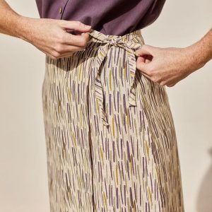 Falda corta pareo de lino selva beige